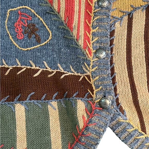 Vintage 90’s Cambridge Dry Goods Ramie/Cotton Patchwork Sweater Vest - Picture 6 of 6